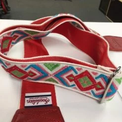 Empire Guitars Accessories Souldier Diamante Red Guitar Strap With Red Leather Ends *Free Shipping In The USA*