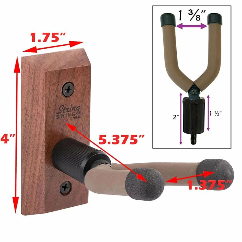 Flash Sale ❤️ Empire Guitars String Swing Wall Mount Banjo Hanger-oak CC01B 🎁 2 Empire Guitars String Swing Wall Mount Banjo Hanger-oak CC01B