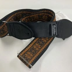 Empire Guitars Souldier Straps Poinsettia Brown Black Ends GS0907BK02BK *Free Shipping In The US*