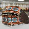 Empire Guitars Souldier Pillar Turquoise Guitar Strap With Brown Leather Ends *Free Shipping In The USA*