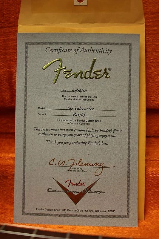 Discount 😀 Empire Guitars 2005 Fender Custom Shop '67 Reissue Telecaster NOS 🤩 7 Empire Guitars 2005 Fender Custom Shop '67 Reissue Telecaster NOS