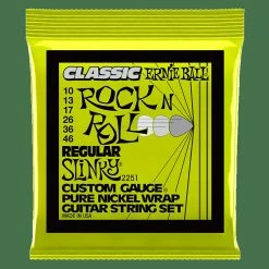 Empire Guitars Accessories Ernie Ball 2251 Slinky Classic Rock N Roll Pure Nickel Wrap Electric Guitar Strings- 10-46 Gauge
