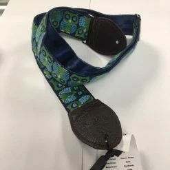 Souldier Guitar Strap Owls Navy W/ Brown Leather Ends *Free Shipping In The USA*
