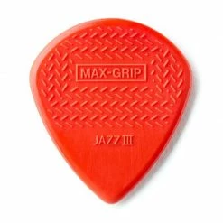 Empire Guitars Accessories Dunlop Max-Grip Jazz III Nylon Picks, 6 Pack- 471P3N Red