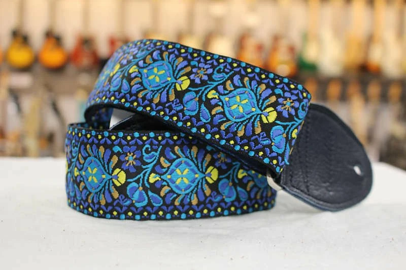 Hot Sale 🔥 Empire Guitars Souldier Hendrix Blue Guitar Strap *Free Shipping In The USA* Blue Leather Ends Accessories 🌟 1 Empire Guitars Souldier Hendrix Blue Guitar Strap *Free Shipping In The USA* Blue Leather Ends Accessories