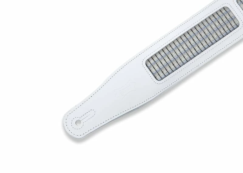 Budget ❤️ Empire Guitars Levy's MCG26A 2.5" White & Blue Leather Guitar Strap *Free Shipping In The USA* ⭐ 3 Empire Guitars Levy's MCG26A 2.5" White & Blue Leather Guitar Strap *Free Shipping In The USA*