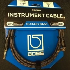 Boss BIC-10A 1/4" Straight To Right-Angle Guitar/Instrument Cable - 10' *Free Shipping In The USA*
