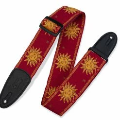 Empire Guitars Levy's MPJG-SUN-RED 2" Sun Print Red Guitar Strap *Free Shipping In The USA*