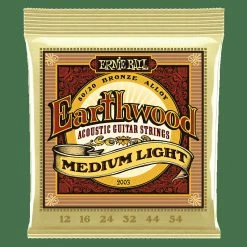 Empire Guitars Ernie Ball Earthwood Medium-Light 80/20 Bronze Acoustic Guitar Strings, (.012 - .054) PO2003 Accessories