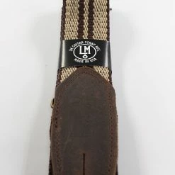 Empire Guitars LM Strap Woven Guitar Tan W/ Brown Stripes And Brown Leather Ends FM-3 *Free Shipping In The USA* Accessories