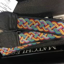 Empire Guitars Souldier Celtic Knot Rainbow Guitar Strap With Black Leather Ends *Free Shipping In The USA* Accessories