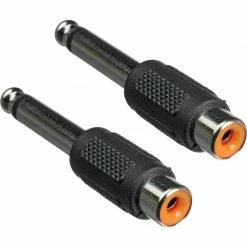Empire Guitars Hosa 2 Pack RCA To 1/4" TS GPR101 GPR-101 Adapter