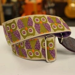 Empire Guitars Souldier Owls Purple Guitar Strap W/ Purple Leather Ends *Free Shipping In The USA Accessories