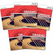Empire Guitars D'Addario EJ17 Phosphor Bronze Medium Acoustic Strings (.013-.056)- 5 Sets *Free Shipping In The US* Accessories