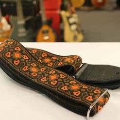 Empire Guitars Souldier Fillmore Brown/Orange Guitar Strap With Black Leather Ends *Free Shipping In The USA*