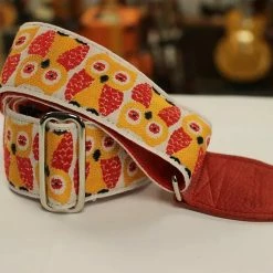 Empire Guitars Accessories Souldier Guitar Strap Owls Red W/ Red Leather Ends *Free Shipping In The USA*