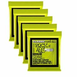 Empire Guitars Accessories Ernie Ball Slinky Classic Rock N Roll Pure Nickel Guitar Strings 10-46- 5 Pack *Free Shipping In The US*