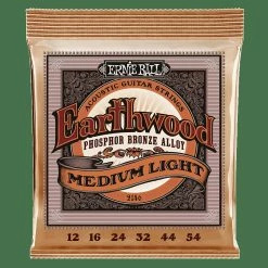 Empire Guitars Ernie Ball Phosphor Bronze Medium Light Earthwood Acoustic Guitar Strings (12-54) PO2146 Accessories