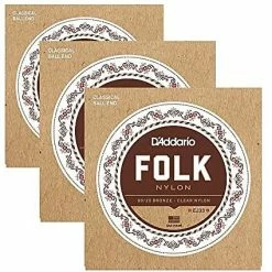 Empire Guitars Accessories D'Addario EJ33 Folk Nylon Guitar Strings Ball End 80/20 Bronze/Nylon-3 Packs *Free Shipping In USA*