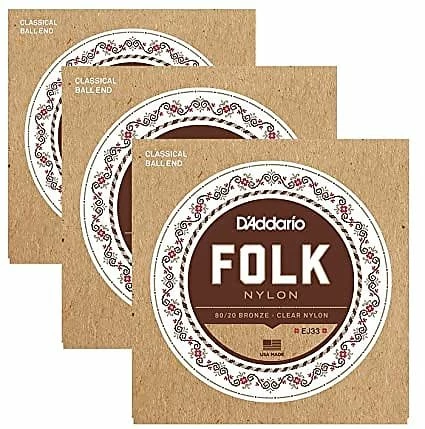 Cheap 🤩 Empire Guitars Accessories D'Addario EJ33 Folk Nylon Guitar Strings Ball End 80/20 Bronze/Nylon-3 Packs *Free Shipping In USA* 🎉 1 Empire Guitars Accessories D'Addario EJ33 Folk Nylon Guitar Strings Ball End 80/20 Bronze/Nylon-3 Packs *Free Shipping In USA*