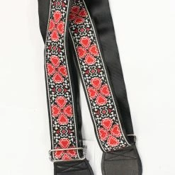 Empire Guitars Accessories Souldier Custom Guitar Strap Atrium Red Hearts *Free Shipping In The USA*